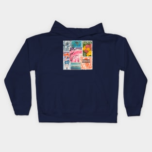 Nostalgic Voyage: A Vintage Postcard Collage Kids Hoodie